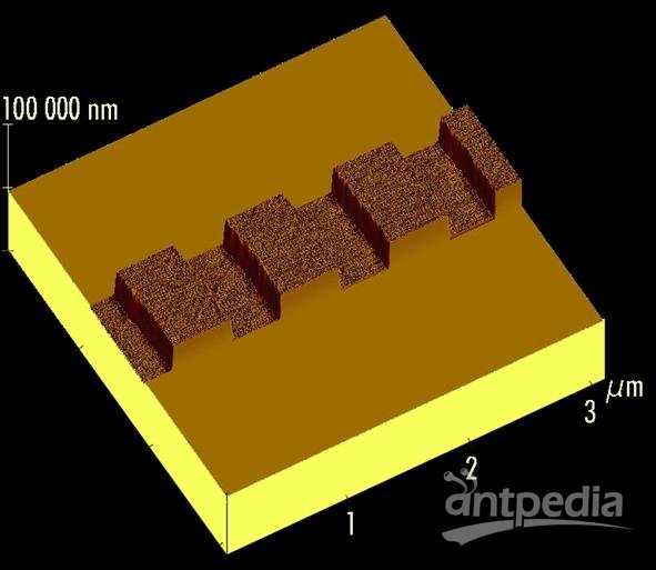 原子力显微镜下的层状光栅形貌图