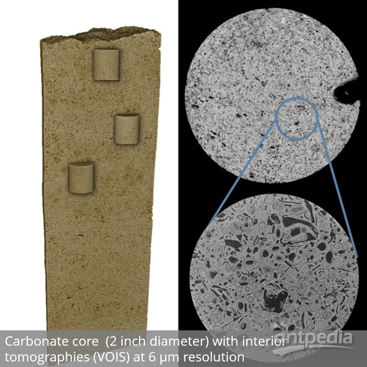 碳酸盐岩芯与内部层析成像