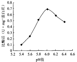 pH值对丙酮酸脱羧酶活性的影响